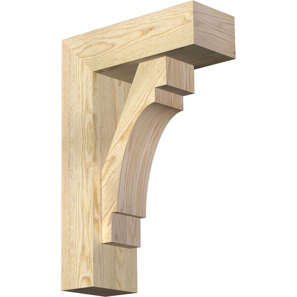 Ekena Millwork Merced Block Rough Sawn Bracket w/ Offset Brace, Douglas Fir, 6"W x 16"D x 24"H BKT0604X16X24MRC05RDF - main